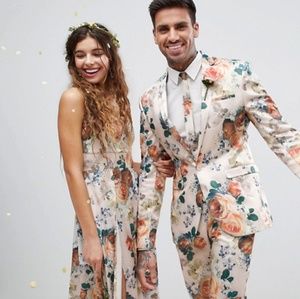 ASOS Wedding Super Skinny Suit Jacket Floral